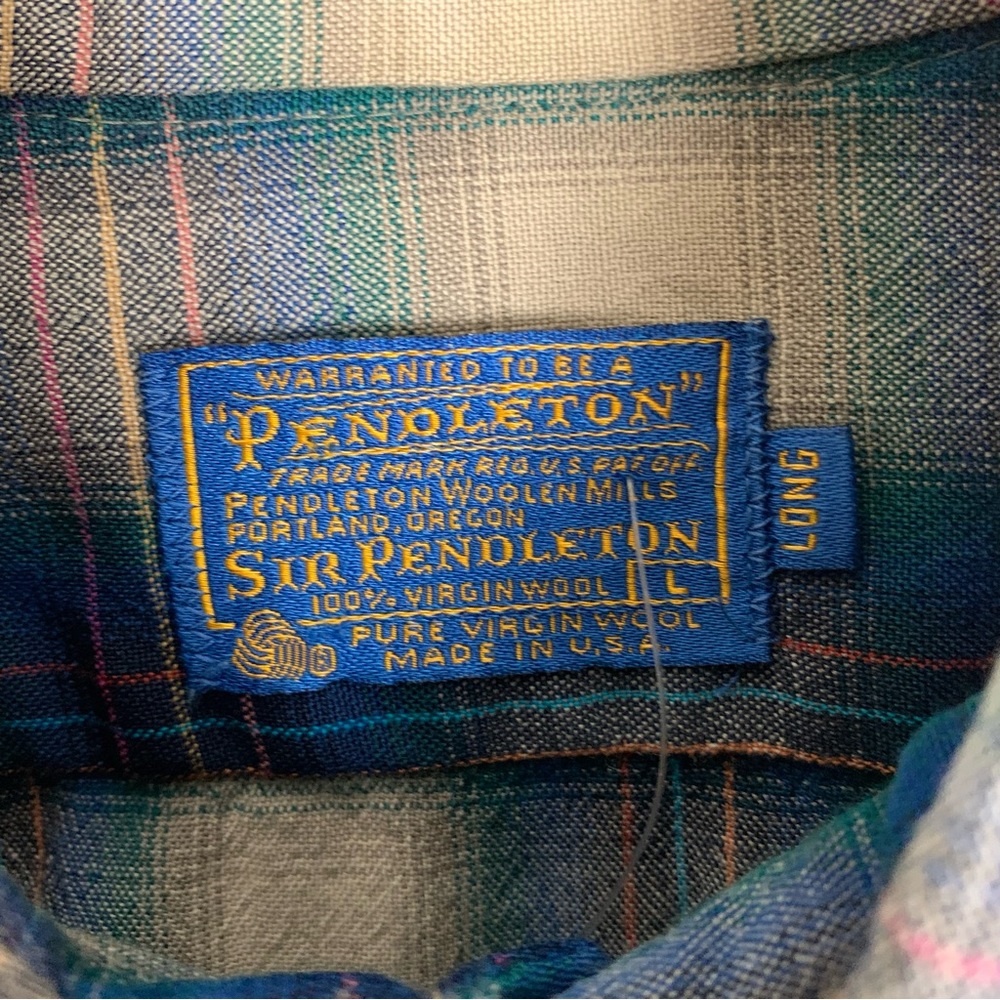 Pendleton Virgin Wool Flannel Large Long Made In … - image 6